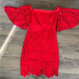 No Secrets Milano Italy Floral Lace Off Shoulder‎ Holiday Christmas Formal Dress